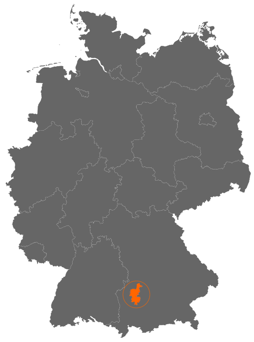 Landkreis Augsburg auf der Deutschlandkarte