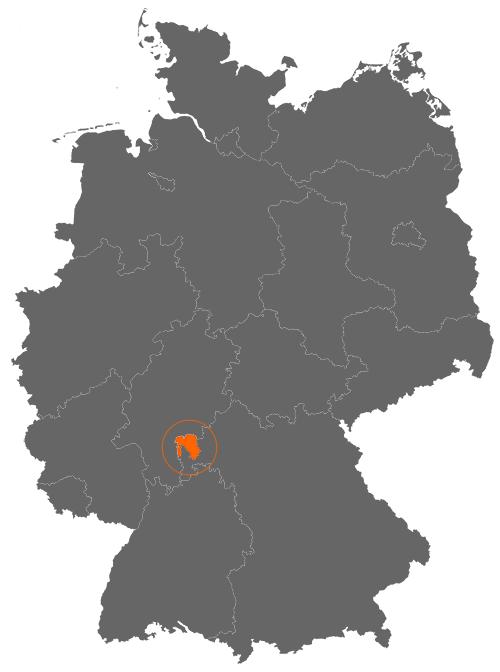 Landkreis Aschaffenburg auf der Deutschlandkarte