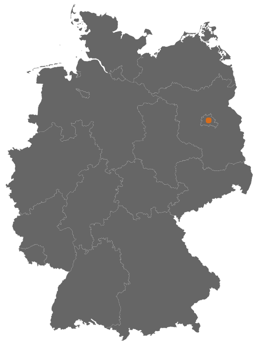 Berlin auf der Deutschlandkarte