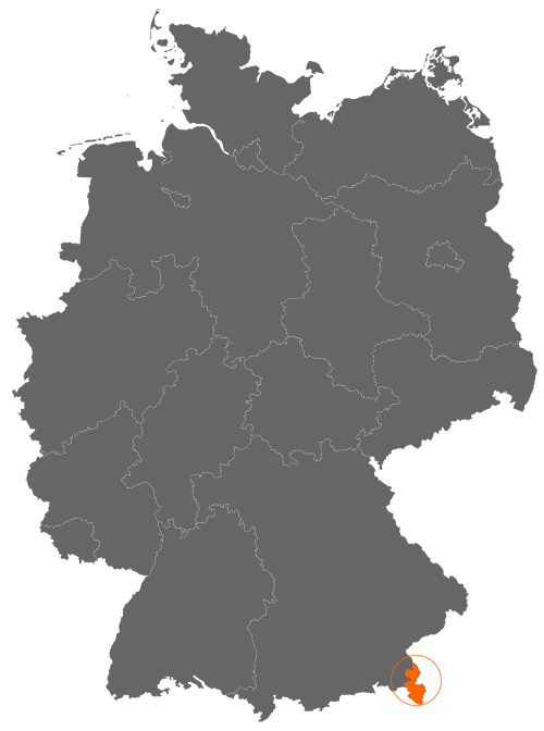 Landkreis Berchtesgadener Land auf der Deutschlandkarte