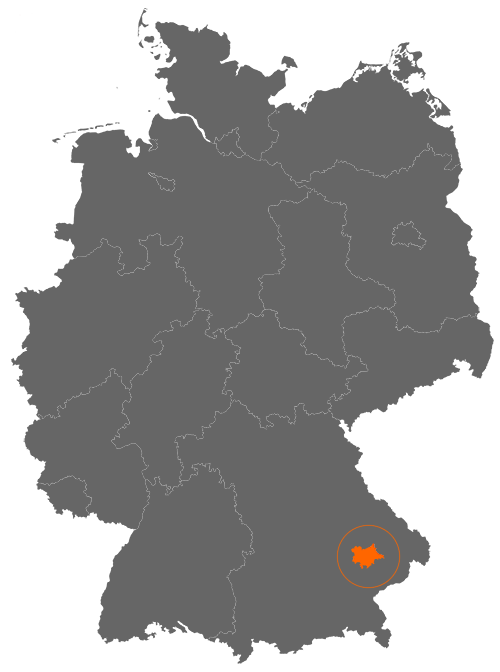 Landkreis Dingolfing-Landau auf der Deutschlandkarte