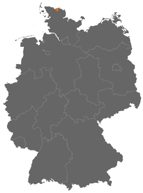 Flensburg auf der Deutschlandkarte
