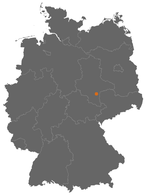 Halle (Saale) auf der Deutschlandkarte