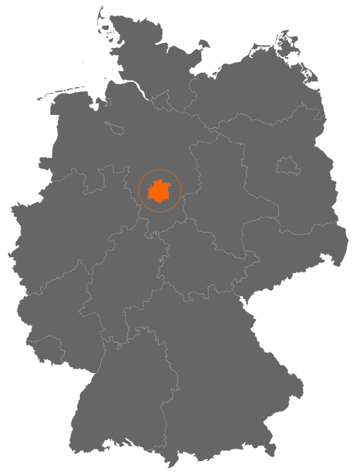 Landkreis Hildesheim auf der Deutschlandkarte