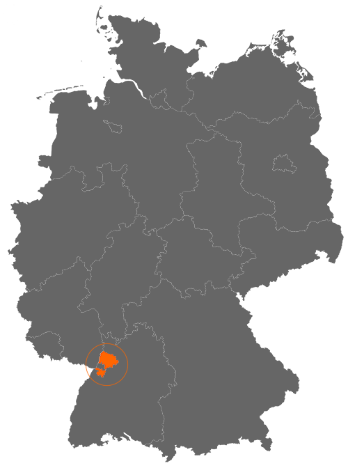 Landkreis Karlsruhe auf der Deutschlandkarte