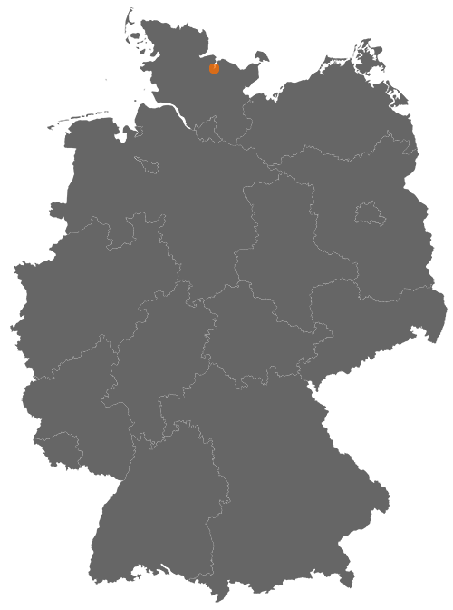 Kiel auf der Deutschlandkarte