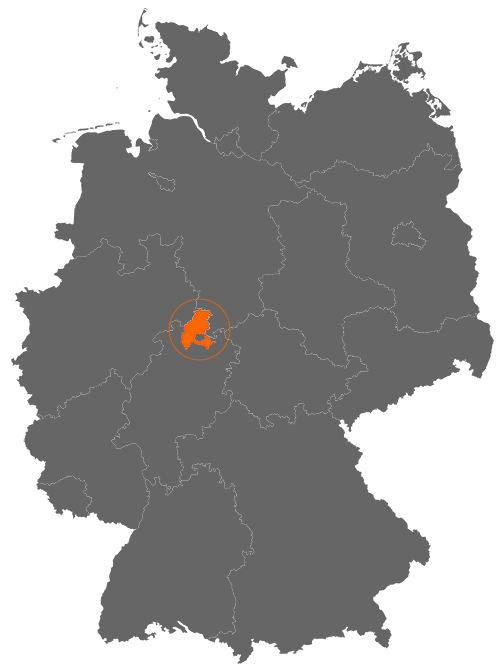 Landkreis Kassel auf der Deutschlandkarte