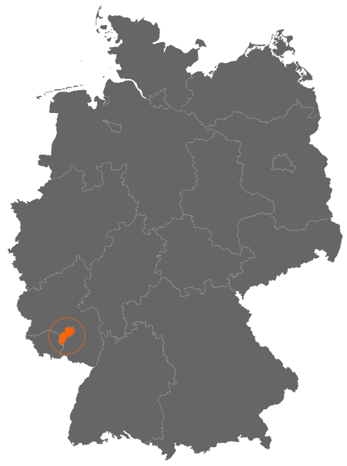 Landkreis Kusel auf der Deutschlandkarte