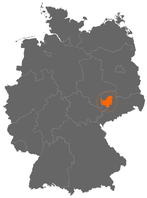 Landkreis Leipzig auf der Deutschlandkarte