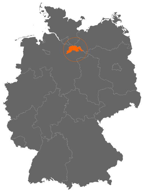 Landkreis Lüneburg auf der Deutschlandkarte