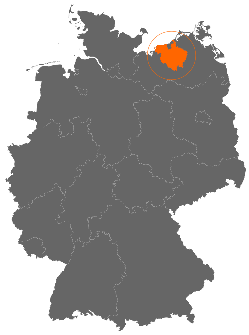 Landkreis Rostock auf der Deutschlandkarte