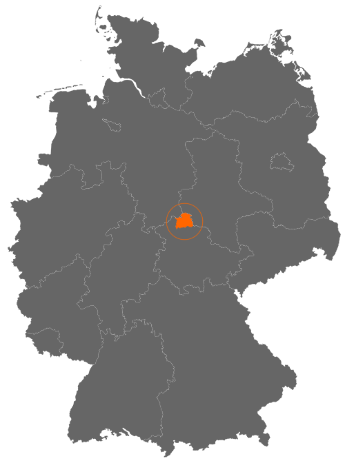 Landkreis Nordhausen auf der Deutschlandkarte
