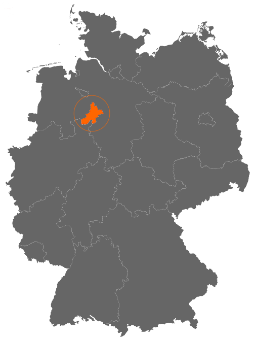 Landkreis Nienburg/Weser auf der Deutschlandkarte