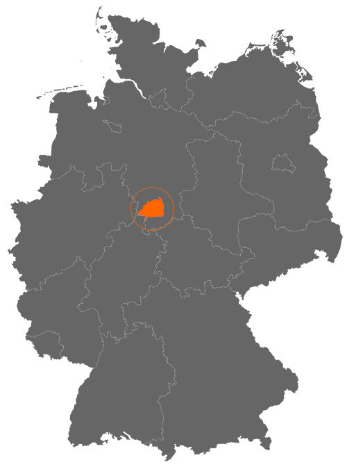 Landkreis Northeim auf der Deutschlandkarte