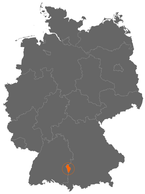 Landkreis Neu-Ulm auf der Deutschlandkarte