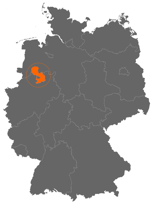 Landkreis Osnabrück auf der Deutschlandkarte
