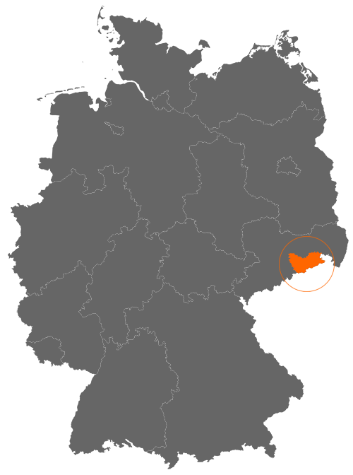 Landkreis Sächsische Schweiz-Osterzgebirge auf der Deutschlandkarte