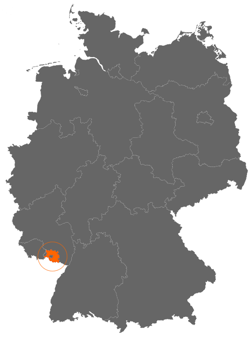 Landkreis Südwestpfalz auf der Deutschlandkarte
