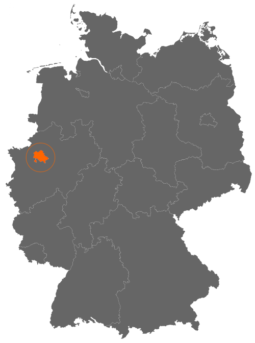 Kreis Recklinghausen auf der Deutschlandkarte