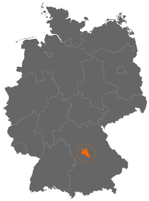 Landkreis Roth auf der Deutschlandkarte