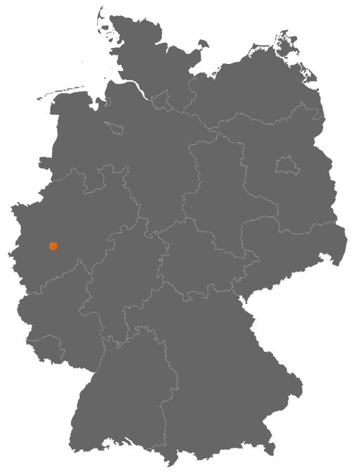 Solingen auf der Deutschlandkarte