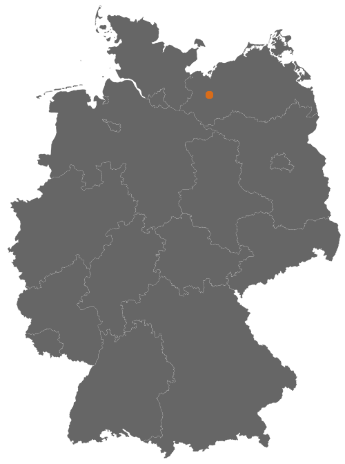 Schwerin auf der Deutschlandkarte