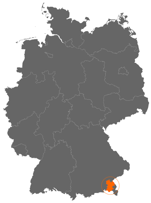 Landkreis Traunstein auf der Deutschlandkarte