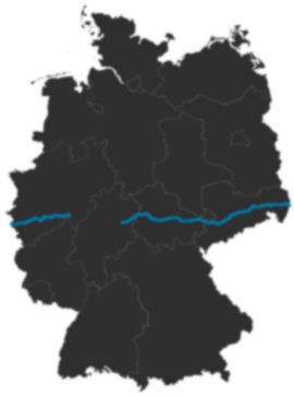 A4 auf der Deutschlandkarte