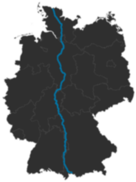 A7 auf der Deutschlandkarte