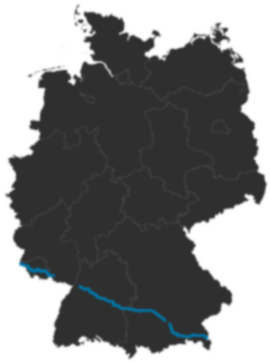 A8 auf der Deutschlandkarte