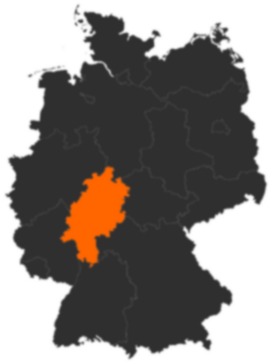 Karte: Hessen auf der Deutschlandkarte