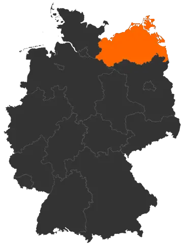 Karte: Mecklenburg-Vorpommern auf der Deutschlandkarte