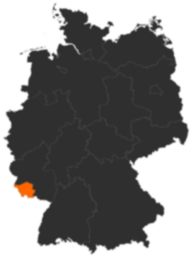 Karte: Saarland auf der Deutschlandkarte