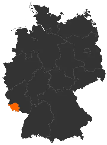 Karte: Saarland auf der Deutschlandkarte