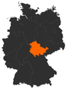 Karte: Thüringen auf der Deutschlandkarte