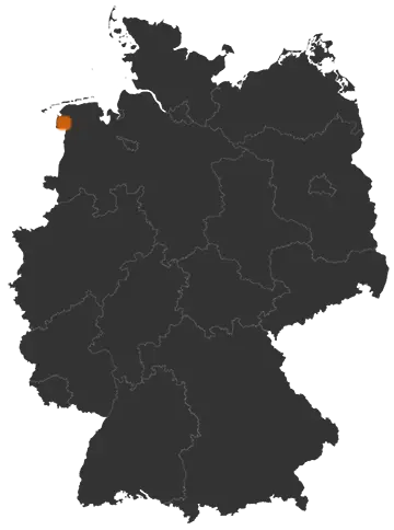 Hinte auf der Kreiskarte