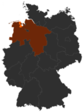 Landkreis Friesland auf der Deutschlandkarte