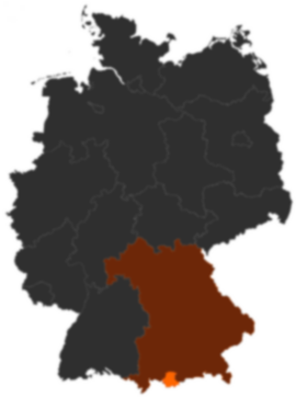 Landkreis Garmisch-Partenkirchen auf der Deutschlandkarte