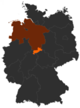 Landkreis Göttingen auf der Deutschlandkarte