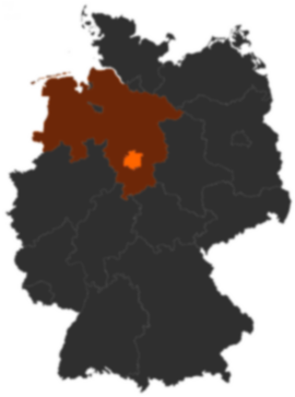 Landkreis Hildesheim auf der Deutschlandkarte