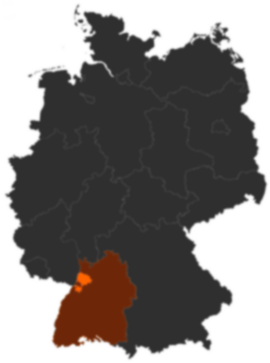 Landkreis Karlsruhe auf der Deutschlandkarte