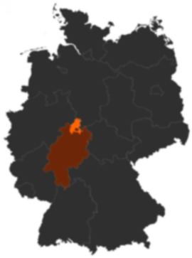 Landkreis Kassel auf der Deutschlandkarte