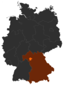 Landkreis Kitzingen auf der Deutschlandkarte