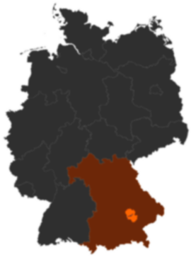 Landkreis Landshut auf der Deutschlandkarte