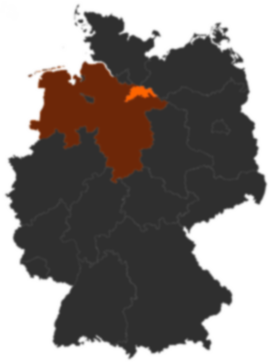 Landkreis Lüneburg auf der Deutschlandkarte