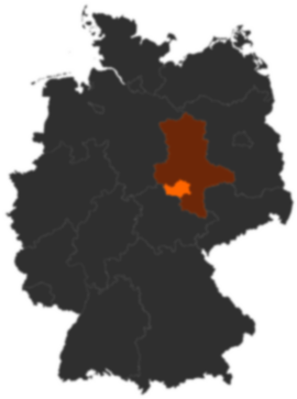 Landkreis Mansfeld-Südharz auf der Deutschlandkarte