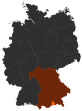 Landkreis Miesbach auf der Deutschlandkarte