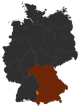 Landkreis Neu-Ulm auf der Deutschlandkarte