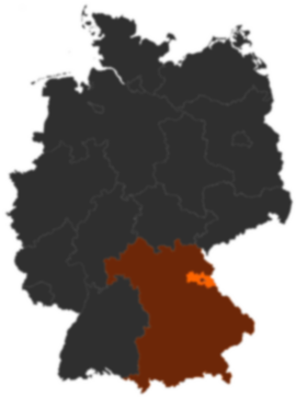 Landkreis Neustadt an der Waldnaab auf der Deutschlandkarte