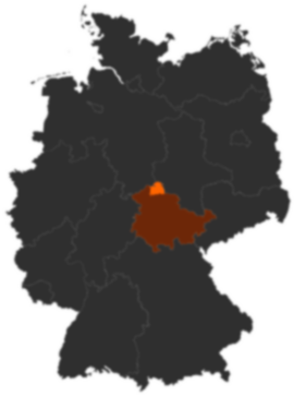 Landkreis Nordhausen auf der Deutschlandkarte